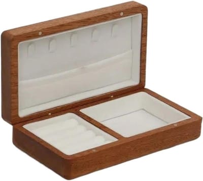 Sieradendoos Organisator - Houten Opberger - Sieraden Opbergen - Krasvrije Voering - N.v.t. - Zwart