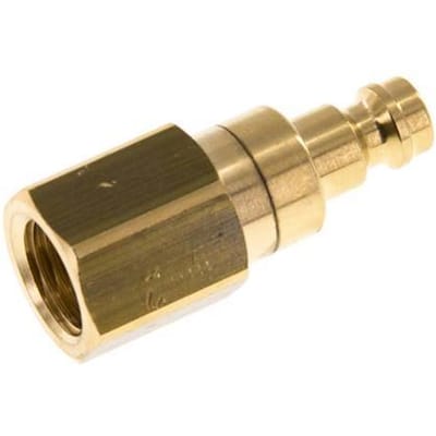Messing DN 5 Luchtkoppeling Insteeknippel G 1/4 inch Binnendraad Double Shut-Off