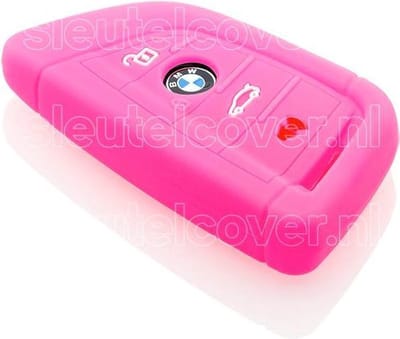 Autosleutel Hoesje geschikt voor BMW - SleutelCover - Silicone Autosleutel Cover - Sleutelhoesje Fel / Fluor / Neon Roze