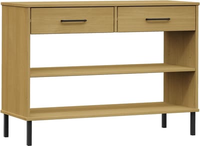 vidaXL - Wandkast - met - metalen - poten - OSLO - massief - grenenhout - bruin