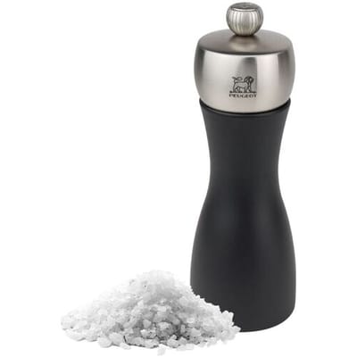 (6 stuks) PEUGEOT FIDJI - Zoutmolen - Hout - Zwart mat - Hoogte: 150mm