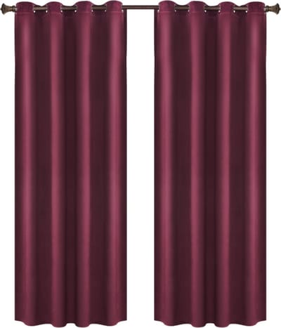 Happyment Gordijnen set Vida 2 stuks - Bordeaux 140x245cm - Verduisterend - met Plooiband - Fluweel Isolerend