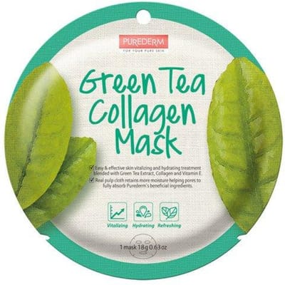 Purederm Collageen Masker Gezichtmasker in Sheet Groene Thee 18G