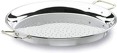 Paella pan - Kookpan - Grote maaltijden bereiden - Roestvrij staal - 55 cm - Zilver