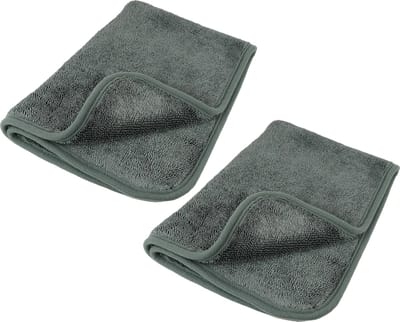 Eurocatch 2 Stuks - Microvezel Cartowel 1200GSM - Droogdoek - Auto Wassen - Auto & Motor - Super Absorberend - Grijs 40x60cm