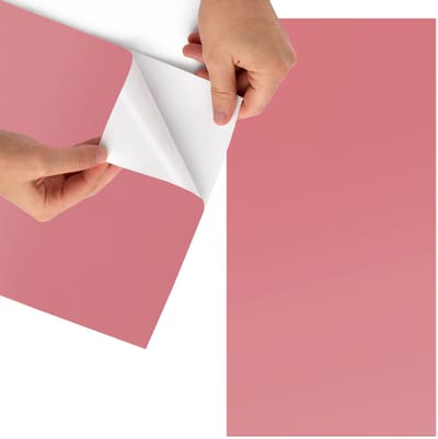 Tulup Meubelfolie - Zalmkleur Decoratiefolie - 65x130 cm - Roze Meubelfolie - Decoratiefolie Zelfklevend - Minimalist Meubelfolie - Meubelfolie Zelfklevend - Badkamer decoratie - Achtergronden en patronen