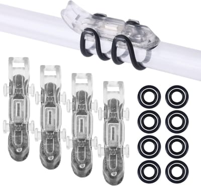 Magnetische Haakhouder Set van 4 Stuks, Zwarte Houder met 2 Rubber Ringen in Verschillende Maten, Duurzame Hengelaccessoires voor Haken en Aas