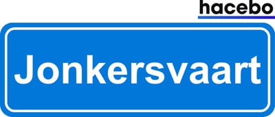 Hacebo - Plaatsnaam Sticker - 29x10 CM - Jonkersvaart sticker - Verkeersborden sticker - grappige cadeaus - Jonkersvaart