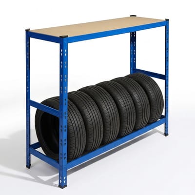 Bandenrek - voor 6 banden - 110 x 120 x 40 cm - blauw