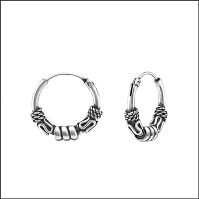 Aramat Jewels -Bali Oorringen 925 zilver -12mm -Tijdloze oorringetjes