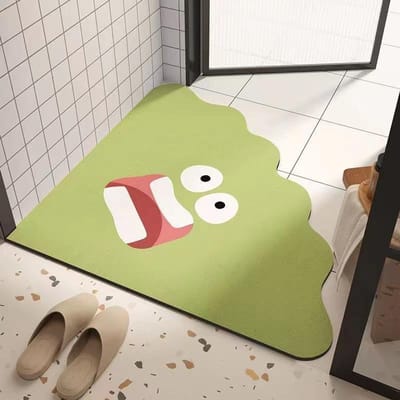 Waaiervormige Badkamervloermat Absorberend Antislip Deur Sneldrogend Zacht Diatomeeënaarde Badkamer Speciale Anti-valmat 60 * 60cm (soft diatom mud)
