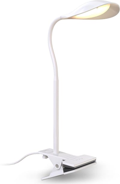 B.K.Licht led bureaulamp leeslamp nachtlamp met klem - 4,5W - clip on - wit