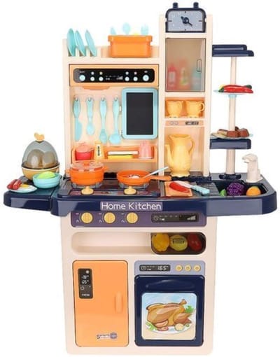 PLAYWALL speelgoedkeuken – Speelkeuken – Kinderspeelgoed - Interactief - 65-Delig - Kunststof - 28,5 x 71 x 93,5 cm