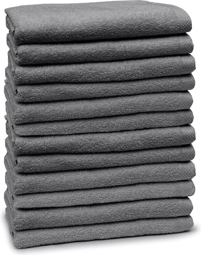 Eleganzzz Handdoeken Set - Set van 12 - Badhanddoeken 70x140cm - Badlakens - Handdoek - 420 gr/m2 - 100% Katoen - dark grey