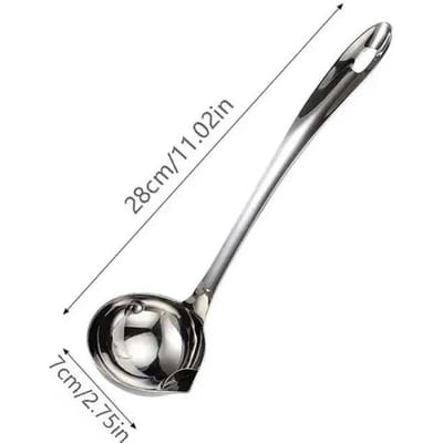 Roestvrijstalen vergietlepel Soepvergiet Keukenjus Olie Soep Vetscheider Yoghurt Olie Schuimspaan Lepel Keukenaccessoires gray