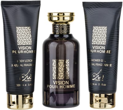 Nusuk Vision Serie - Huidverzorging Geschenkset - Eau de Parfum 100ml - Douchegel 100ml - Bodylotion 100ml