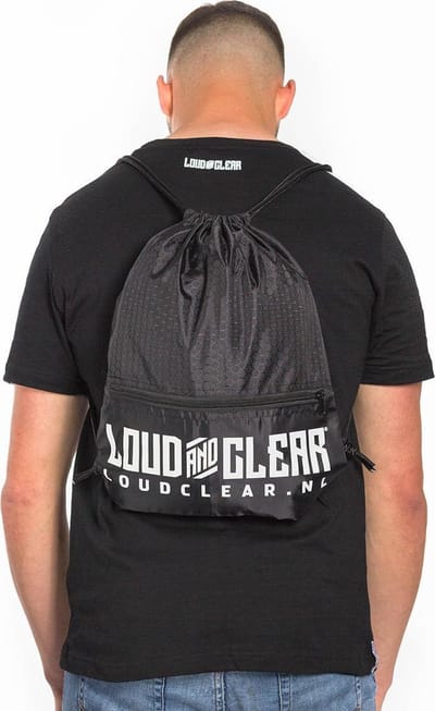 LOUD AND CLEAR® - Gymtas - Sporttas - Jongen - Rijgkoord - Trekkoord - Waterdicht - Zwart