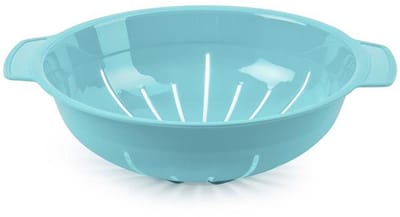Plasticforte Keuken vergiet/zeef - kunststof - Dia 25 cm x Hoogte 8 cm - blauw