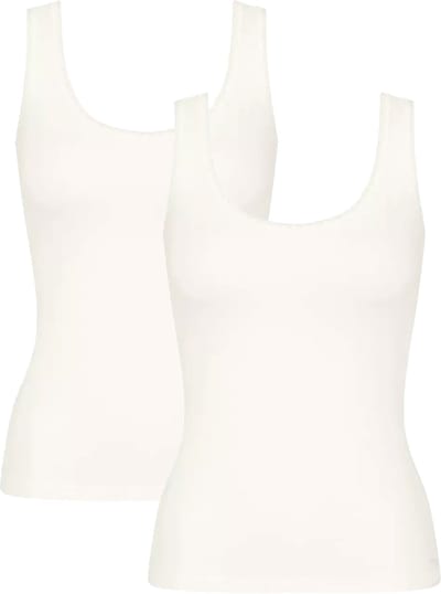 sloggi GO Tank Top 2 pak Dames Onderhemd - Zijde Wit - Maat L