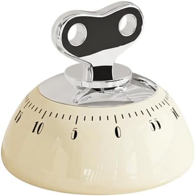 VHV - Timer - Kookwekker - Visuele Timer - Mechanische keukentimer - Magnetische mechanische keukenwekker - 60 minuten countdown-timer - Magnetische eierwekker - Visuele timer - Voor koken - Bakken - Onderwijs - Kantoor - Kinderen - Wit