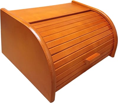 Houten broodtrommel met roldeur - Ideaal voor het bewaren van brood en broodjes
