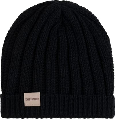 Knit Factory Nica Muts - Zwart - One Size