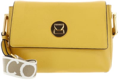 COCCINELLE Leren Schoudertas Liya Signature Crossbody Bag Soleado Geel