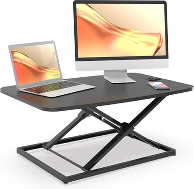 In Hoogte Verstelbaar Zit-Sta Bureau Converter voor Bovenop Bureau - Compact & Laag Profiel