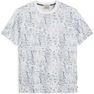 Scotch & Soda Graphic Tee Bright White Taglia: S | T-shirt stampate Outlet | Uomo | Bianco