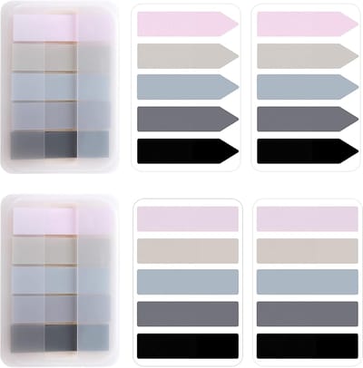 Pack van 600 Plaknotities - Transparante Zelfklevende Markers - Aesthetic Plakstrips en Pastel Annoteren Tabs - Pagina Markeer Set voor Organisatie