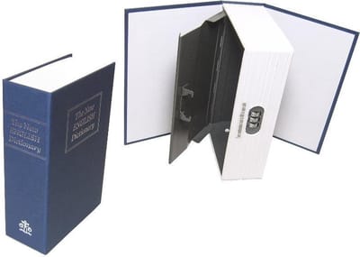 Boek in kluis cijferslot english dictionary veiligheid book safety metaal boekkluis woorden boek