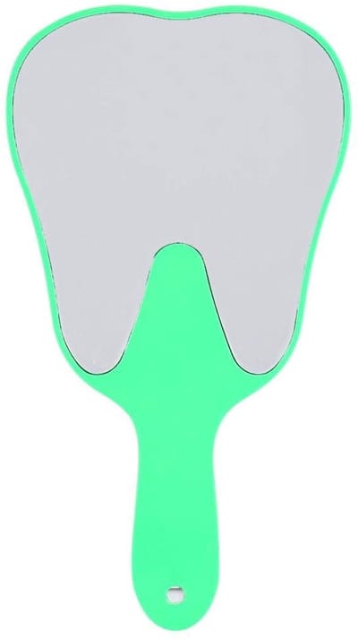 Allecto - Handspiegel met Vergrootglas voor Tandzorg - Handvat in Plastic - 24x13 cm - Groene Kleur - Perfect voor Tandverzorging - Handig voor Thu..