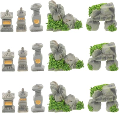 Miniatuur Tuin Stenen - Micro Landschap Ornamenten - DIY Tuin Decoratie - Weerbestendig Hars - 16 Stuks - Diverse Kleuren