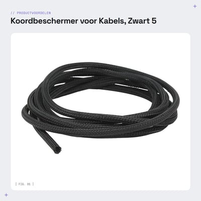 Dailygoods- Koordbeschermer Hoge Taaiheid - Kabelhuls - Brandwerend - Polyethyleen - 5 mm - 3 Meter/10ft