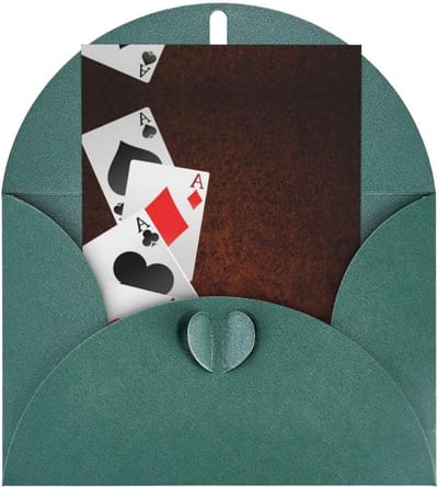 Wenskaarten Set - Feestelijke kaarten - Persoonlijke berichten - Parelmoer papier - 15x10 cm - Donkergroen