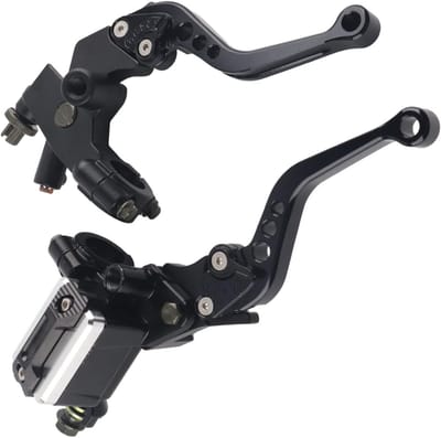 Motorfiets Koppeling en Remhendels Set 7/8 Inch Universeel voor Motoren, Hoogwaardige Levers en Reservoirs
