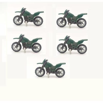 Groene Crossmotor Motor Mini Actiefiguren Militaire Toevoegingen Transportmateriaal Bouwstenen Baksteen Leren Speelgoed gray