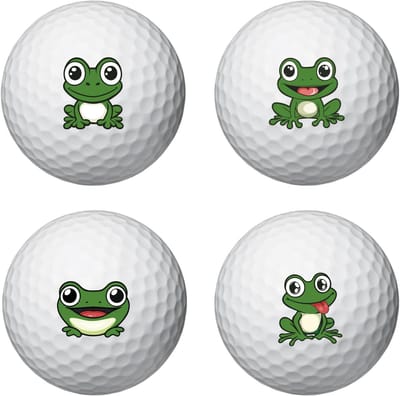 Golfbal Markers - Stickers Golfballen - Golfspel Verbeteren - Creatieve Kikker Vorm - 7 x 7 cm - Multicolor