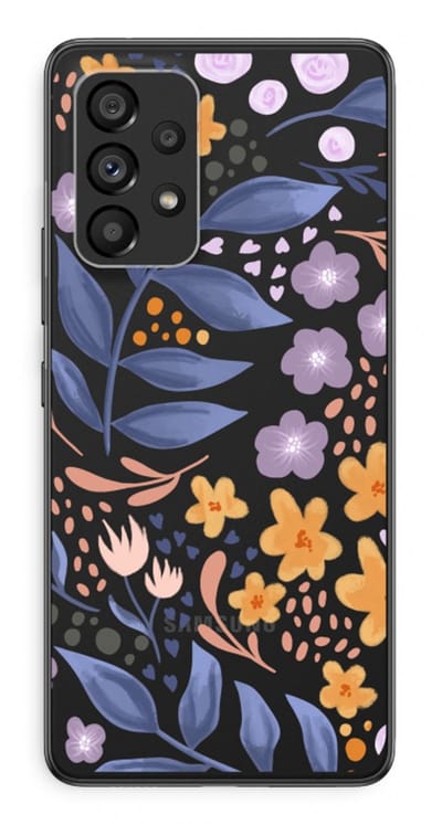 Case Company® - Hoesje geschikt voor Samsung Galaxy A53 5G hoesje - Flowers with blue leaves - Soft Cover Telefoonhoesje - Bescherming aan alle Kanten en Schermrand