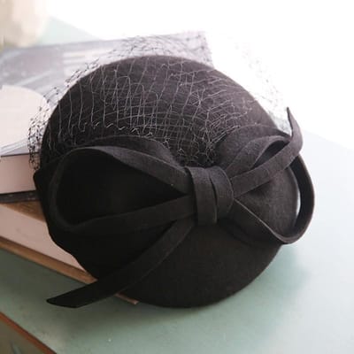 Herfst Winter Nieuwe Wol Baret Voor Dames Britse Stijl Mode Kleine Tophoed Franse Casual Veelzijdige Schilder Ontwerper Pillbox Hoed Diameter 17CM gray