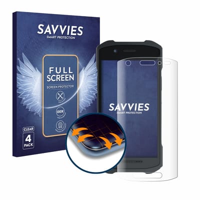 Savvies - Screenprotector voor Zebra TC21/ TC26 - Folie Beschermfolie transparant volledig dekking 4 Stuks