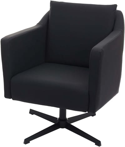 Loungestoel MCW-H93b, fauteuil cocktail fauteuil relaxfauteuil met voet, draaibaar ~ kunstleer zwart