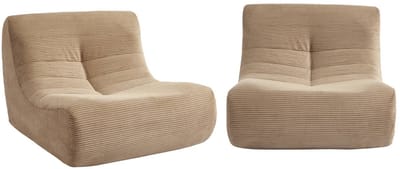 sweeek - Set van 2 ribfluwelen fauteuils 1 zitplaats - meerdere kleuren - sokol