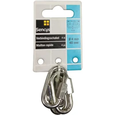 Sencys Verbindingsschakel - Gegalvaniseerd - Diam. 4x40mm - 4 Stuks