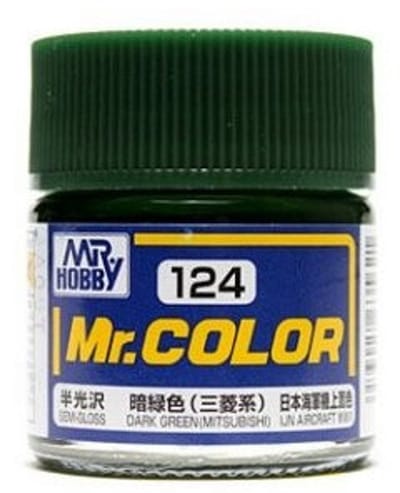 Gunze Mr. Hobby C-124 - Mr. Color 10 ml Dark Green Mitsubishi - Lacquer Modelbouwverf