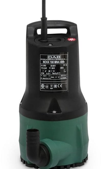 DAB Nova 180 M-NA Dompelpomp / Waterpomp - 4800l/h - 190W - Opvoerhoogte 4,9 m - Vuil tot Ø5mm