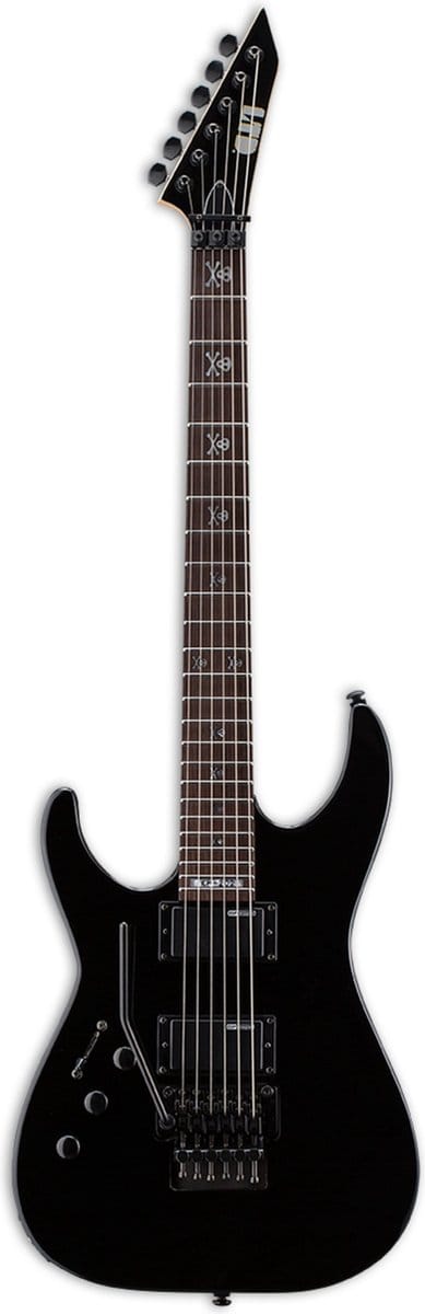 ESP LTD KH-202 Lefthand Black Kirk Hammett Signature - Elektrische gitaar voor linkshandigen