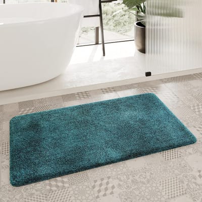 Pluizige Badmat Petrol Groen 70x120 cm - Zacht, Wasbaar en Antislip