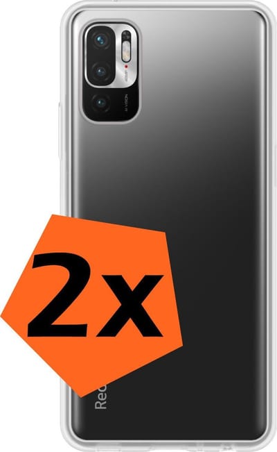 Hoes - 2 Stuks - Geschikt voor Xiaomi Redmi Note 10 5G - Sterk & Shockproof - Case Siliconen - Back Cover - Telefoon Hoes - Transparant