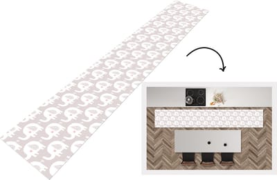 Keukenloper - Loper keuken - Olifant - Design - Stippen - 300x50 cm - Keukenloper vinyl
